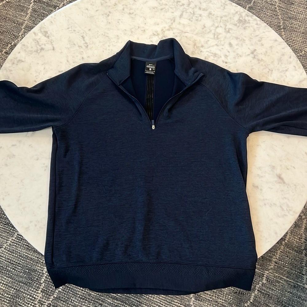 Nike Q-Zip navy blue with black accents. Large.